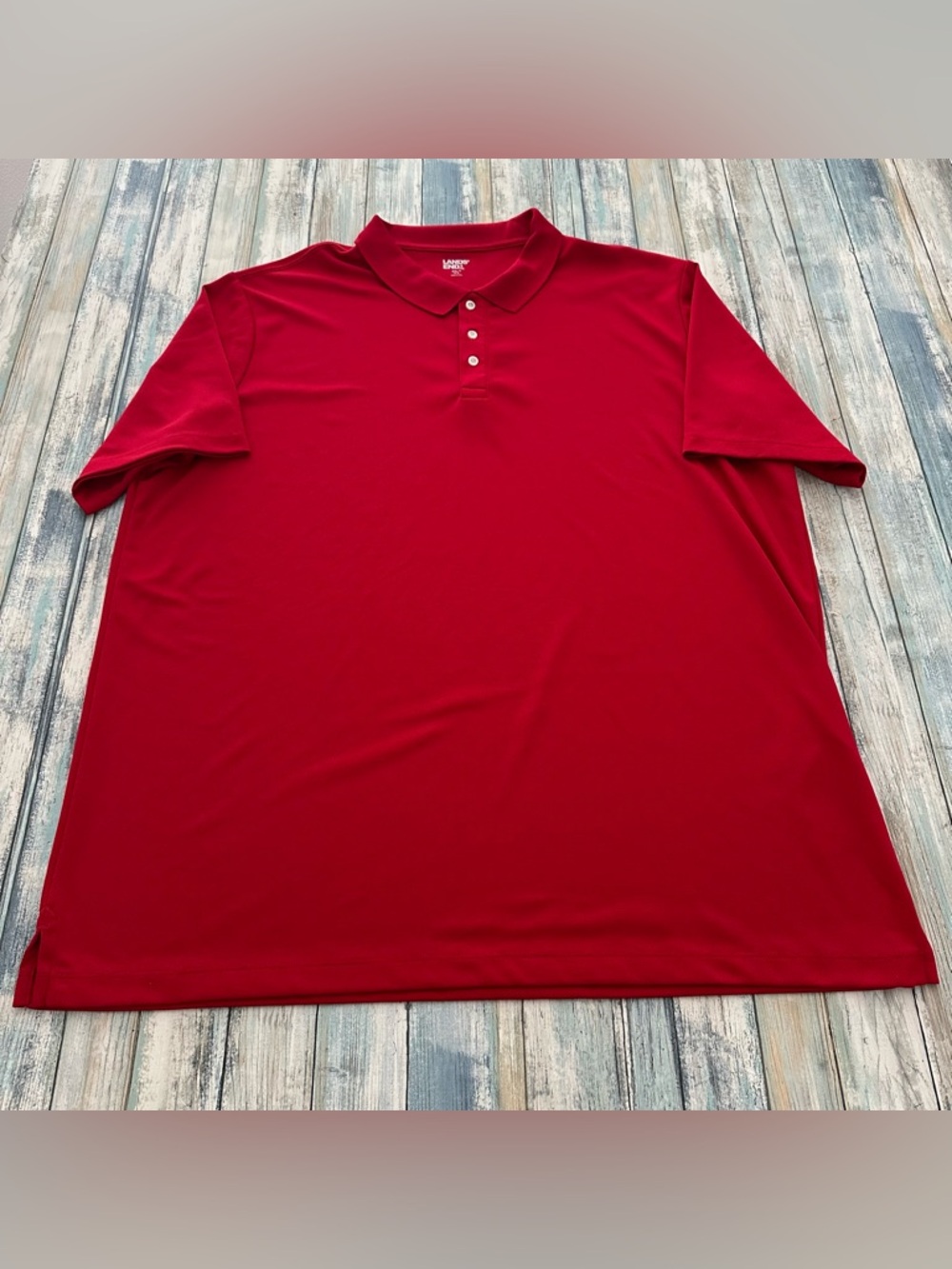 Lands End Polo Shirt Men's XXL/T (50 52) Collar Short Sleeve 2XL Tall Red